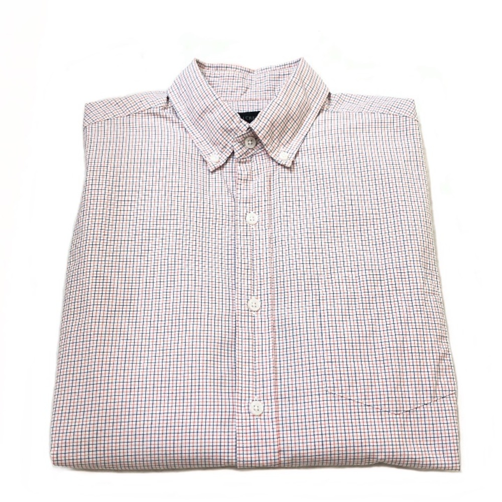 J Crew Orange And Blue Checkered Button Down Small